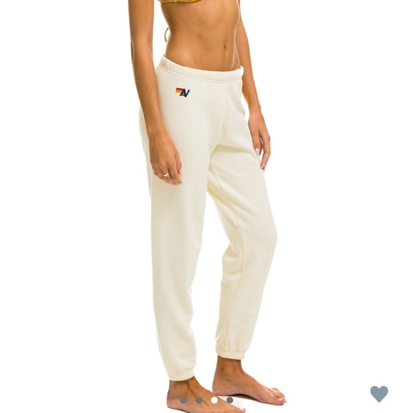 Aviator Nation 5 stripe stitch work down the entire leg size xs vintage white - Picture 3 of 8